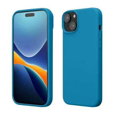 Afbeelding van kwmobile Case voor iPhone 15 Slank TPU Hoesje met Zachte Afwerking In Caribisch blauw