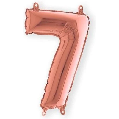 Afbeelding van Grabo balloon Folieballon Cijfer 7 Rozegoud 35cm