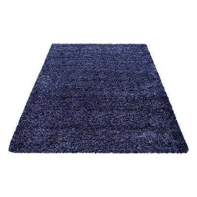 Afbeelding van Basic Shaggy vloerkleed Donker Blauw Hoogpolig 120x170 cm