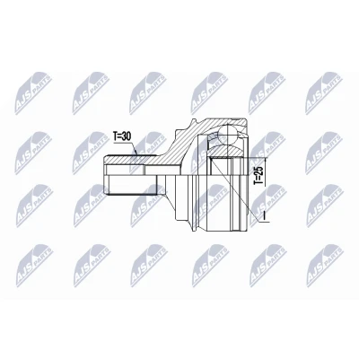 Afbeelding van Homokineet reparatie set, aandrijfas NTY NPZ ME 027