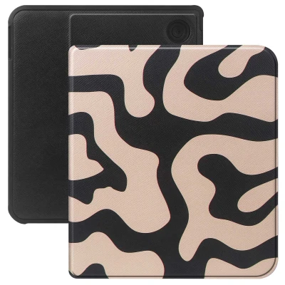 Afbeelding van Selencia Ereader Cover / Hoesje Geschikt voor Kobo Libra Colour Vivid E reader bookcase Art Wave Black