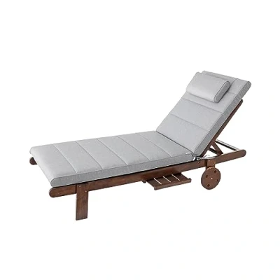 Afbeelding van PillowPrim Tuinmeubelmatras, voor ligstoel, ligstoelen, balkon, outdoor, ligkussen, kussen, bank, zitkussen, asgrijs, 204x60 cm