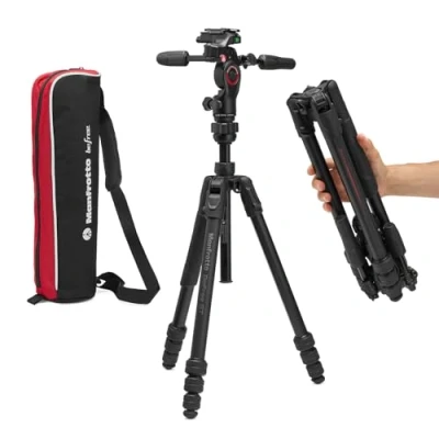 Afbeelding van Manfrotto Befree GT PRO 3 wegs, professionele reisstatiefset, wegs vloeistofkop, nivelleringskolom, foto /camera en videokit, aluminium, arca type, draaislot, DSLR, spiegelloos, camera accessoires