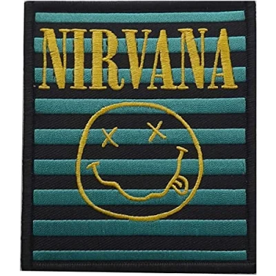 Afbeelding van Nirvana Logo &amp; Happy Face Stripes Patch Multicolours