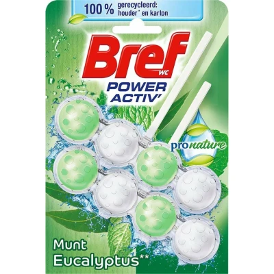 Afbeelding van Bref Toiletblok Power Activ Pro Nature Munt Eucalyptus 2 stuks