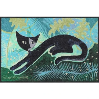 Afbeelding van Salonloewe Rosina Wachtmeister deurmat Nuovi Foglie 050x075 van voetmat buiten, huisingang, vuilvangmat