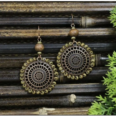 Afbeelding van Jomide Oorhangers Bohemian Flower Kraaltjes groen