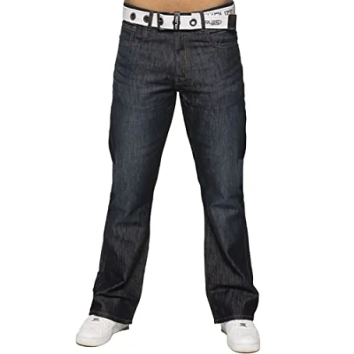 Afbeelding van Kruze Heren Bootcut Jeans Uitlopende Wijde Pijpen Denim Broek Big Tall Alle Taille Maten, Donkerblauw, 36W / 32L