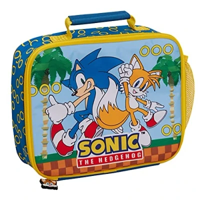 Afbeelding van Sonic The Hedgehog Sega lunchtas voor kinderen, schoolreis, geïsoleerde met bekerhouder