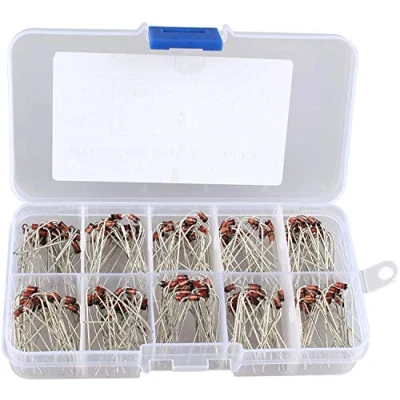 Afbeelding van HALJIA 200 stuks 10 waarde Zener dioden 1W modellen: 1N4728 1N4729 1N4730 1N4731 1N4732 1N4733 1N4734 1N4735 1N4736 1N4737