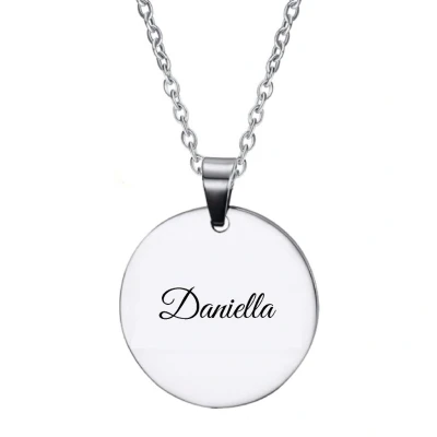 Afbeelding van Ketting RVS Met Naam Gravering Daniella Zilver Rond