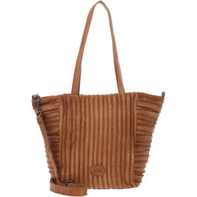 Afbeelding van FREDsBRUDER Leren Schoudertas Riffelhörnchen Shopper Sand Lichtbruin