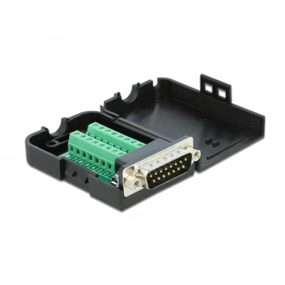 Afbeelding van Delock Sub D15 mannelijk naar aansluitblok adapter met behuizing Del