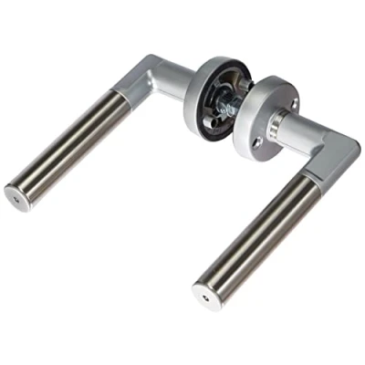 Afbeelding van Assa Abloy D8812V000 deurklink met code ontgrendeling, werkt op batterijen, grijs, linkerhand