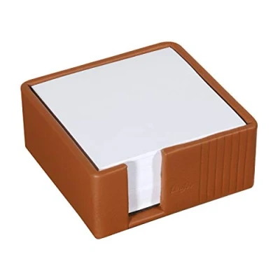 Afbeelding van Bureaugarnituren en bureau accessoires van leer Zettelbox terracotta