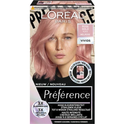 Afbeelding van 6x L&#039;Oréal Preference Vivids Permanente Haarkleuring 9.213 Rose Gold