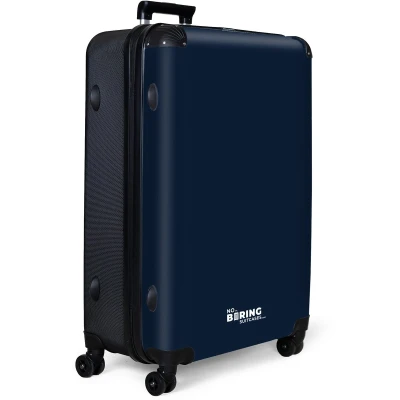 Afbeelding van NoBoringSuitcases.com® Koffer groot Reiskoffer lichtgewicht Navy Blauw Effen Rolkoffer met 4 wielen Grote trolley XL 98 liter bagage