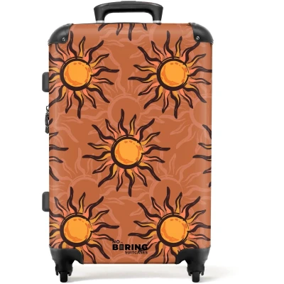 Afbeelding van NoBoringSuitcases.com Grote koffer Zonnetjes patroon Reiskoffer met 4 wielen Trolley op wieltjes Rolkoffer groot 72 liter Ruimbagage valies 20kg Valiezen voor volwassenen