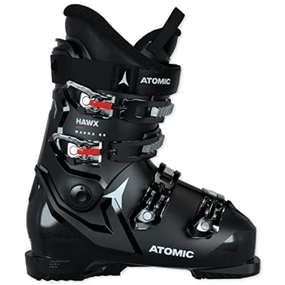 Afbeelding van ATOMIC Hawx Magna 80 Skischoenen, maat 29/29,5, alpine skischoen voor volwassenen, in zwart/wit/rood, 102 mm brede pasvorm, stabiele Prolite constructie, Memory Fit een nauwkeurige pasvorm