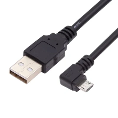 Afbeelding van CY Micro USB naar datakabel Linker hoek 90 graden man kabeladapter voor i9100 9220 9250