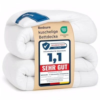 Afbeelding van BEDSURE beddengoed het hele jaar door dekbed 135x200 cm, Oeko Test gecertificeerd geschikt voor mensen met allergie毛n, superzacht ademend