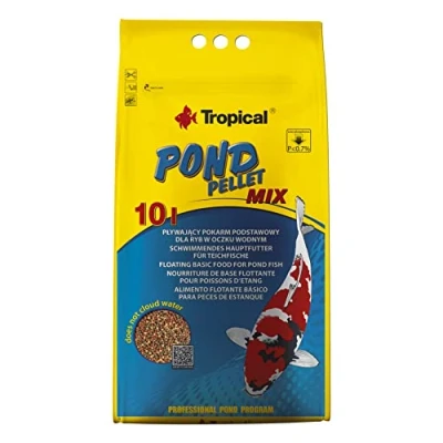 Afbeelding van POND PELLET MIX 10L / 1300g is een mengsel van aantal soorten voeders voor het dagelijks voeren vijvervissen
