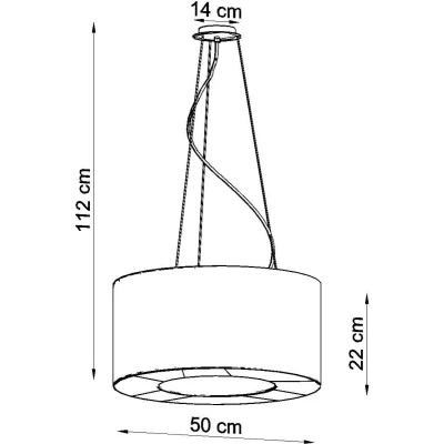 Afbeelding van Sollux Lighting SATURNO SL.0748 Cilindrische Hanglamp Zwart 50cm E27
