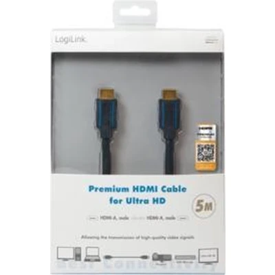 Afbeelding van LogiLink CHB006 HDMI kabel Aansluitkabel A stekker, stekker 5.00 m Zwart 4K UHD