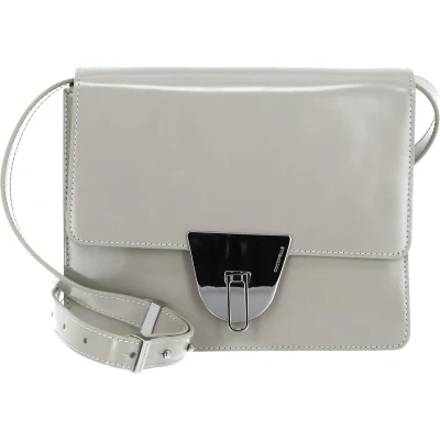 Afbeelding van COCCINELLE Leren Schoudertas Coccinellenico Shiny Cal Handbag Gelso Lichtgrijs