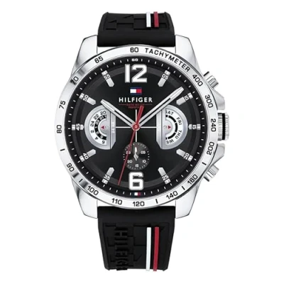 Afbeelding van Tommy Hilfiger Unisex multi wijzerplaat kwarts horloge met siliconen armband 1791473