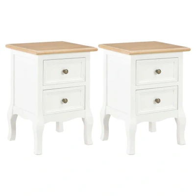 Afbeelding van Nachtkastje 2 st 35x30x49 cm MDF wit