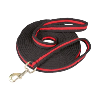 Afbeelding van Longeerlijn soft zwart/rood 8m