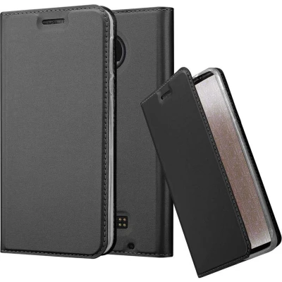 Afbeelding van Cadorabo Hoesje geschikt voor Motorola MOTO Z PLAY in CLASSY ZWART Beschermhoes met magnetische sluiting, standfunctie en kaartvakje Book Case Cover Etui