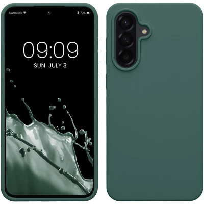 Afbeelding van kwmobile telefoonhoesje geschikt voor Samsung Galaxy A56 5G Hoesje met siliconen coating Smartphone case in dennengroen