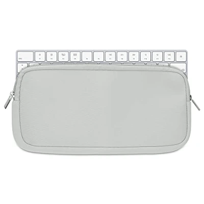 Afbeelding van kwmobile toetsenbord hoes compatibel met Apple Magic keyboard hoesje Neopreen beschermhoes Keyboards cover in lichtgrijs