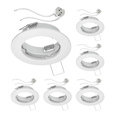 Afbeelding van ledscom.de 6 stuks Plafond inbouwframe FERE wit mat (LED/Halogeen/MR16/50mm) incl. GU5.3 fitting