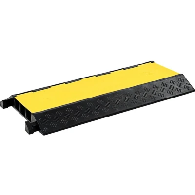Afbeelding van vidaXL Kabelbeschermer drempel 3 tunnels 93 cm rubber