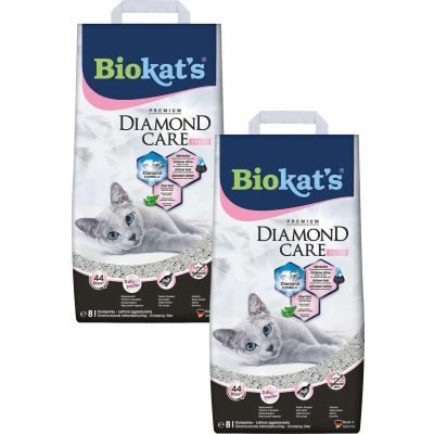 Afbeelding van Biokat&#039;s Diamond Care Fresh Aloe Vera Geur Kattenbakvulling 2 x 8 l