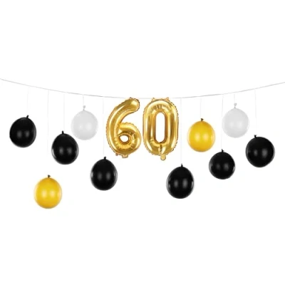 Afbeelding van Ballonslinger 60 jaar zwart goud