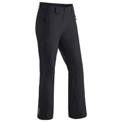 Afbeelding van Maier Sports Ronka, dames skibroek, waterdichte sneeuwbroek, beschermende sneeuwvanger en verstelbare tailleband, PFC vrij, mTHERM wattering &amp; mTEX weerbescherming, zwart, maat 46 (W38/L32)