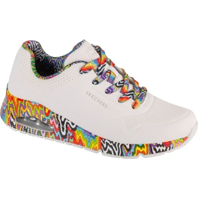 Afbeelding van Skechers UNO JEN Stark Sneakers laag white/multicoloured, Dames, Maat: 37.5, White/multi coloured Hoogwaardig imitatieleer