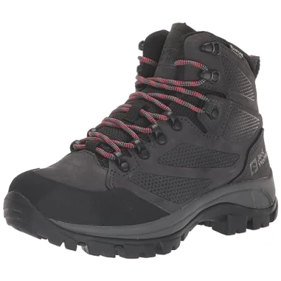 Afbeelding van Wandelschoen Jack Wolfskin Women Rebellion Texapore Mid Grey Red Schoenmaat 36