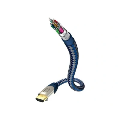Afbeelding van In akustik Premium High Speed HDMI kabel met Ethernet, 2.0, blauw/zilver, 3m