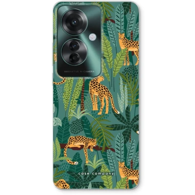 Afbeelding van Case Company® hoesje geschikt voor Oppo Reno 11 F Luipaard 2 Soft Cover Telefoonhoesje Bescherming aan alle Kanten en Schermrand