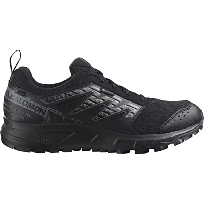 Afbeelding van Salomon Wander GTX Outdoorschoenen, Heren, Maat: 44 2/3, Black/pewter/frost gray Textiel/ synthetisch