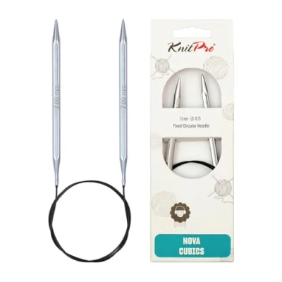 Afbeelding van KnitPro 80 cm x 7 mm Nova Cubics vaste rondbreinaalden, glanzend messing