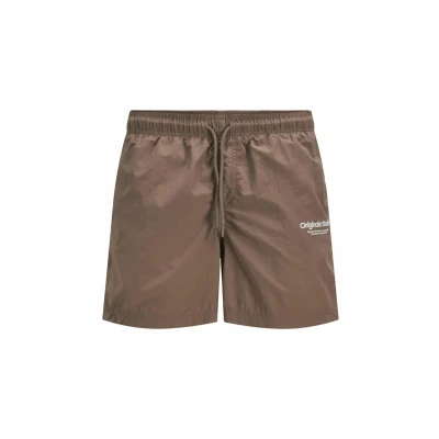 Afbeelding van Jack &amp; Jones Jpstnaxos Vesterbro Zwemshorts, Heren, Maat: Large, Deep taupe