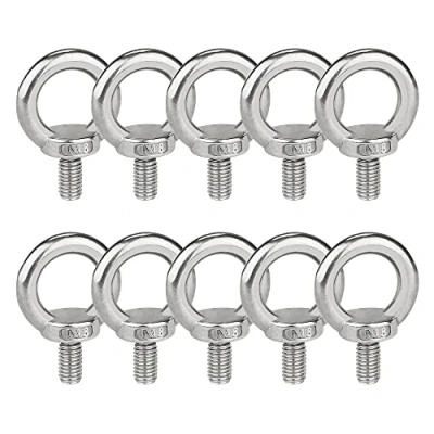 Afbeelding van 10 Stuks M8 Oogbout, 304 Roestvrij Staal Oogbouten, Ronde Ringbouten, Ringschroef Ringschroeven Waterdicht, Oogbout Voor Bevestiging en Ophanging