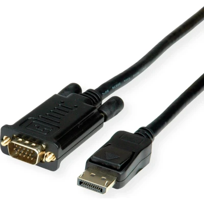Afbeelding van ROLINE DisplayPort VGA kabel, DP m M, zwart, 2