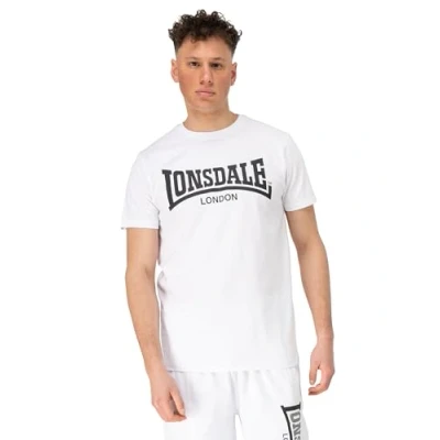 Afbeelding van Lonsdale Normale Passform Fulwood Tshirt print, Heren, Maat: Large, White black